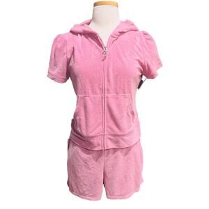 Juicy Couture Velour Bling Tracksuit Hoodie & Short Lilac Size Large NWT